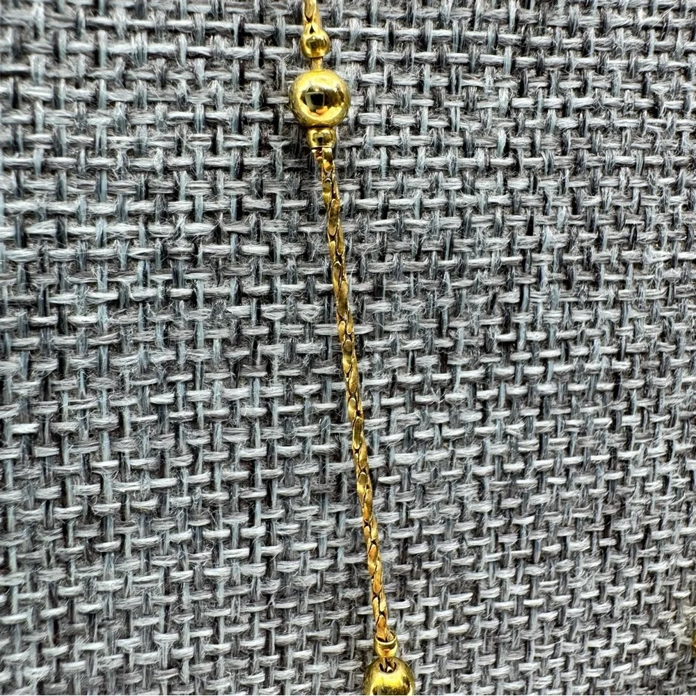 Crown PD Premier Designs 1980 Gold Tone Mirror Rope Chain Bead Necklaces 24” TWO